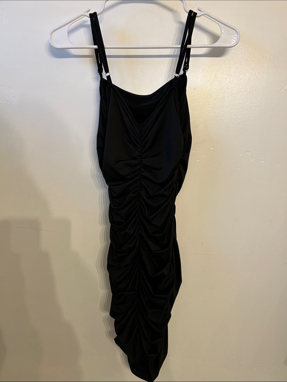 Black Ruched Bodycon Dress - Women